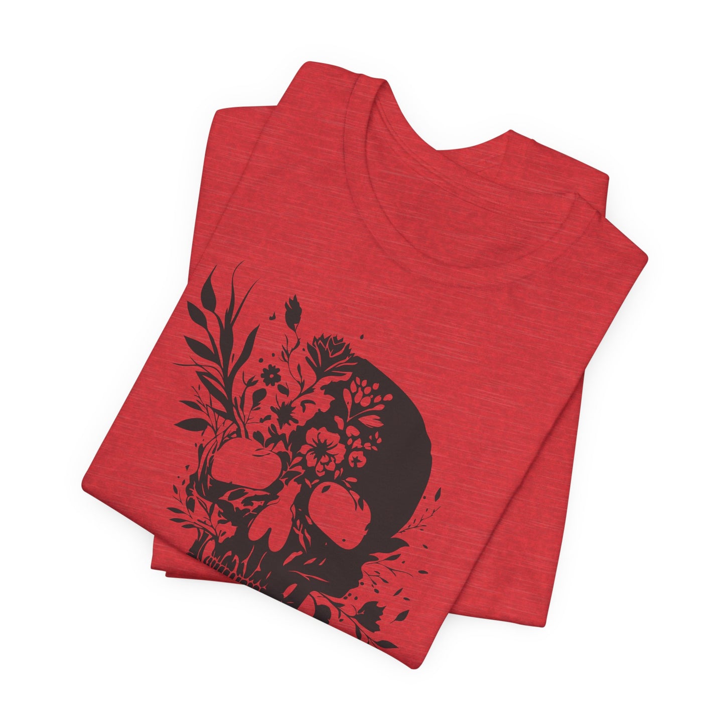Floral Skull Graphic T-Shirt – Edgy Aesthetic Statement Tee