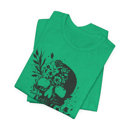 Floral Skull Graphic T-Shirt – Edgy Aesthetic Statement Tee
