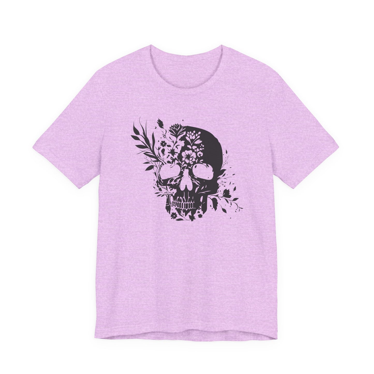 Floral Skull Graphic T-Shirt – Edgy Aesthetic Statement Tee