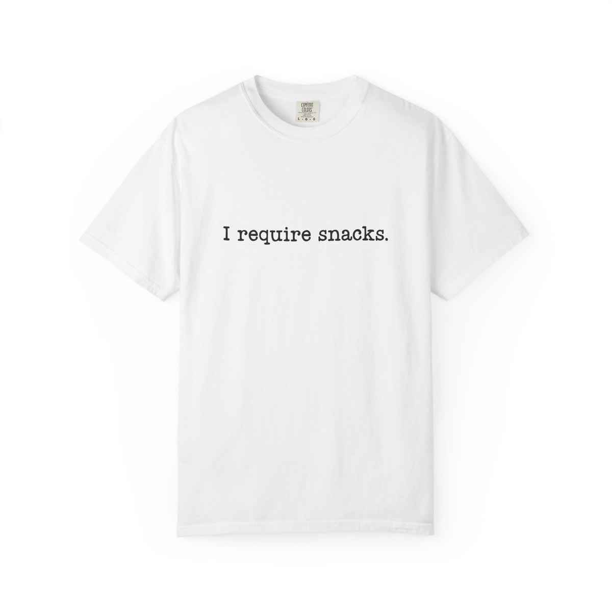 I Require Snacks Comfort Colors® Tee – Funny Minimalist Graphic T-Shirt