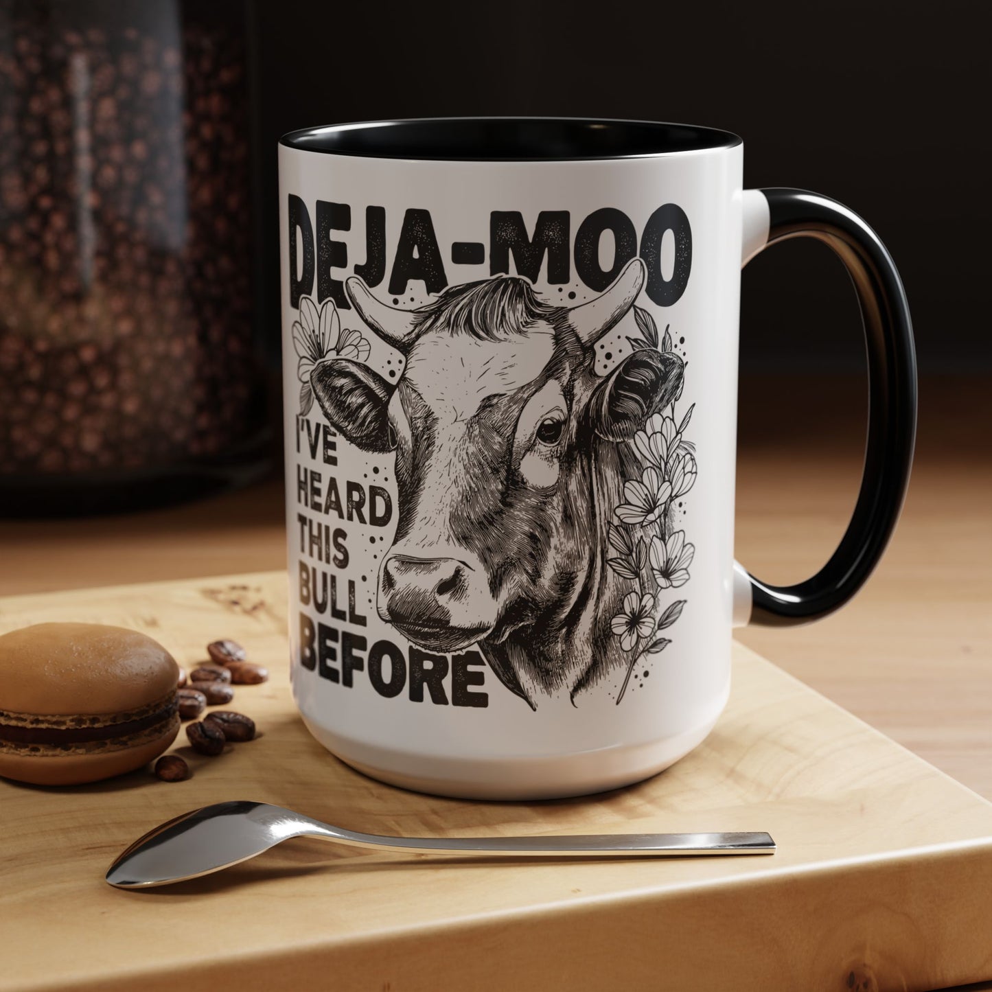Deja Moo Funny Mug | Snarky Cow Pun Coffee Cup | Clever Sarcastic Gift