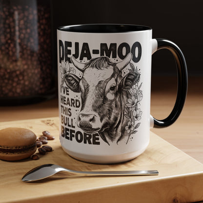 Deja Moo Funny Mug | Snarky Cow Pun Coffee Cup | Clever Sarcastic Gift