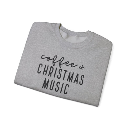 Coffee & Christmas Music Sweatshirt – Cozy Holiday Crewneck for Coffee Lovers