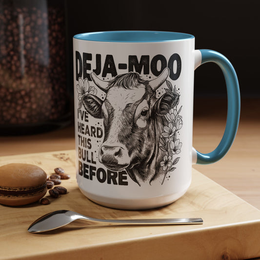 Deja Moo Funny Mug | Snarky Cow Pun Coffee Cup | Clever Sarcastic Gift