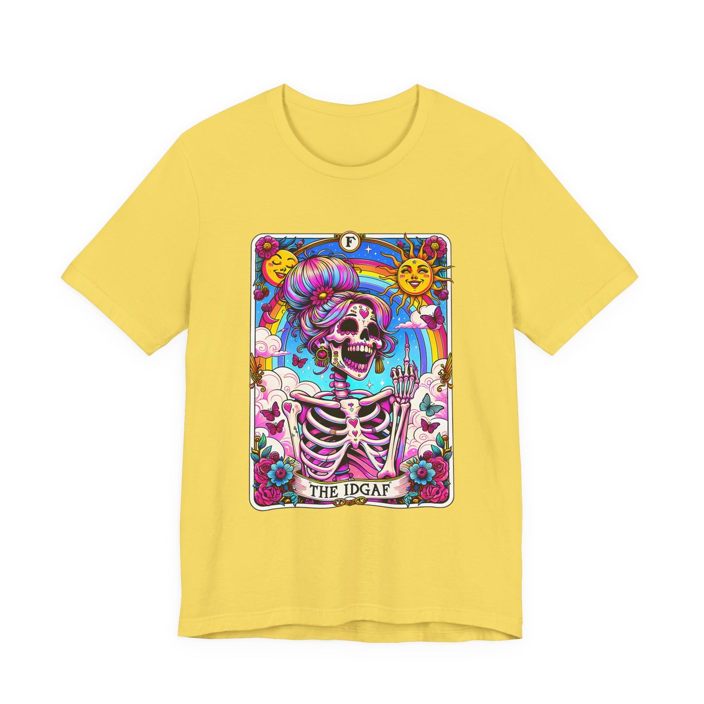 IDGAF Tarot Card Graphic T-Shirt – Funny Sarcastic Statement Tee