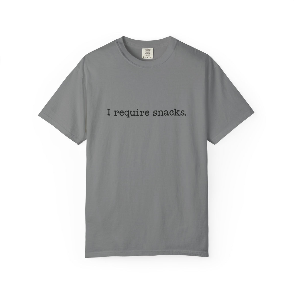 I Require Snacks Comfort Colors® Tee – Funny Minimalist Graphic T-Shirt