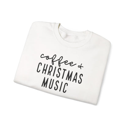 Coffee & Christmas Music Sweatshirt – Cozy Holiday Crewneck for Coffee Lovers
