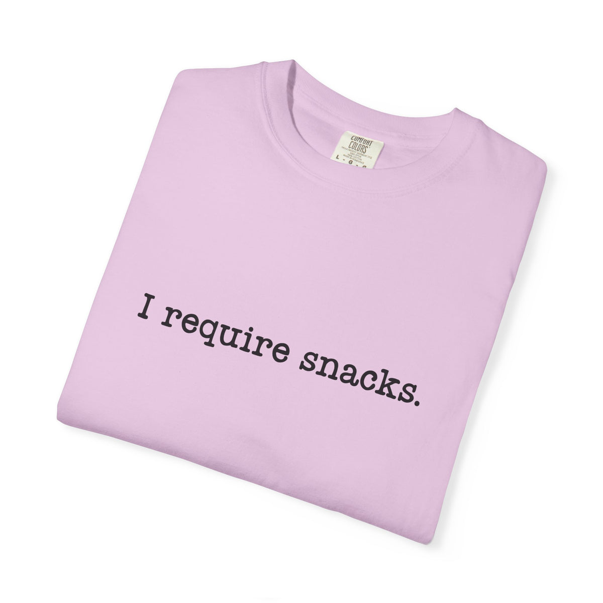 I Require Snacks Comfort Colors® Tee – Funny Minimalist Graphic T-Shirt