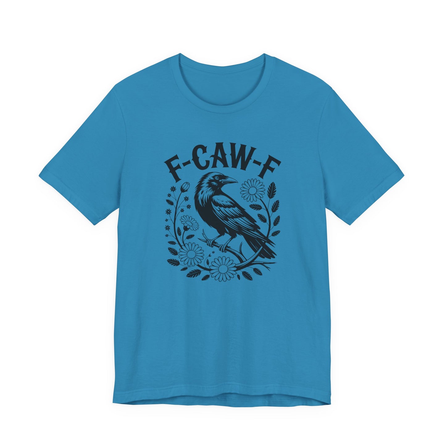 F-CAW-F Raven Floral Graphic Tee | Funny Raven Shirt | Dark Humor Graphic Tee | Unisex Soft Cotton Tee | Sarcastic Shirt Gift