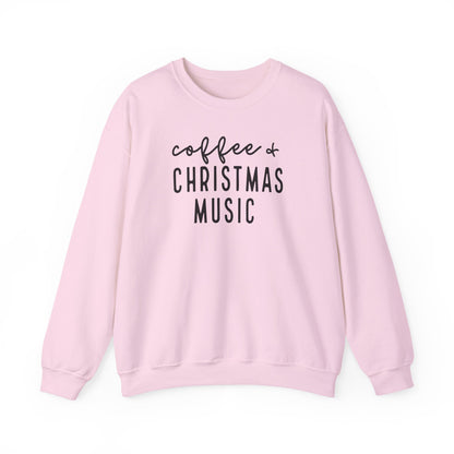 Coffee & Christmas Music Sweatshirt – Cozy Holiday Crewneck for Coffee Lovers