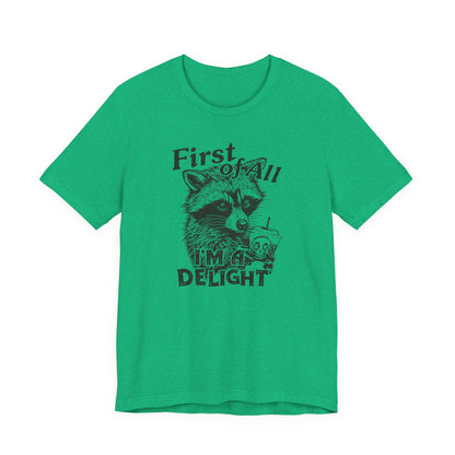 I’m a Delight Raccoon Graphic T-Shirt – Funny Sarcastic Statement Tee