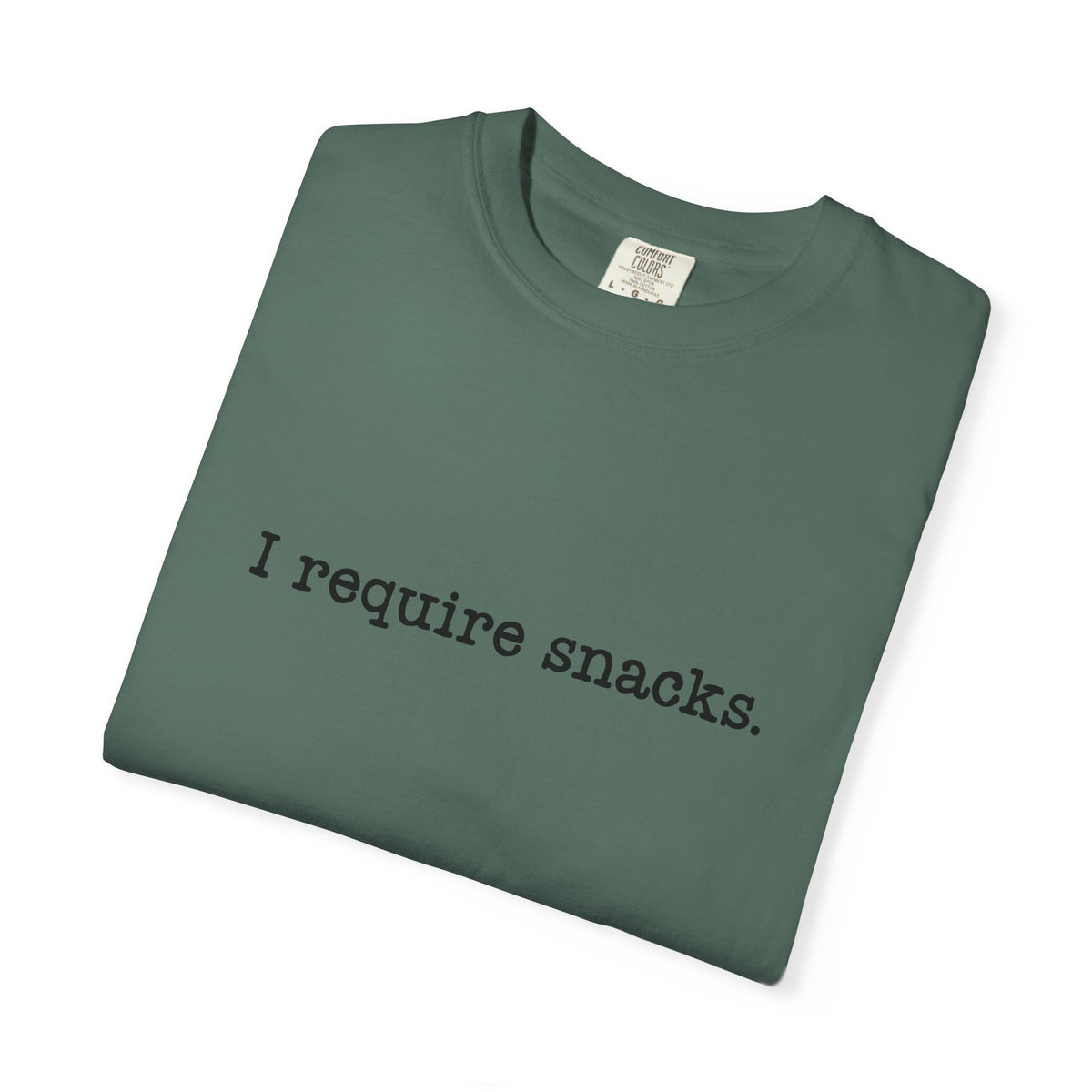I Require Snacks Comfort Colors® Tee – Funny Minimalist Graphic T-Shirt