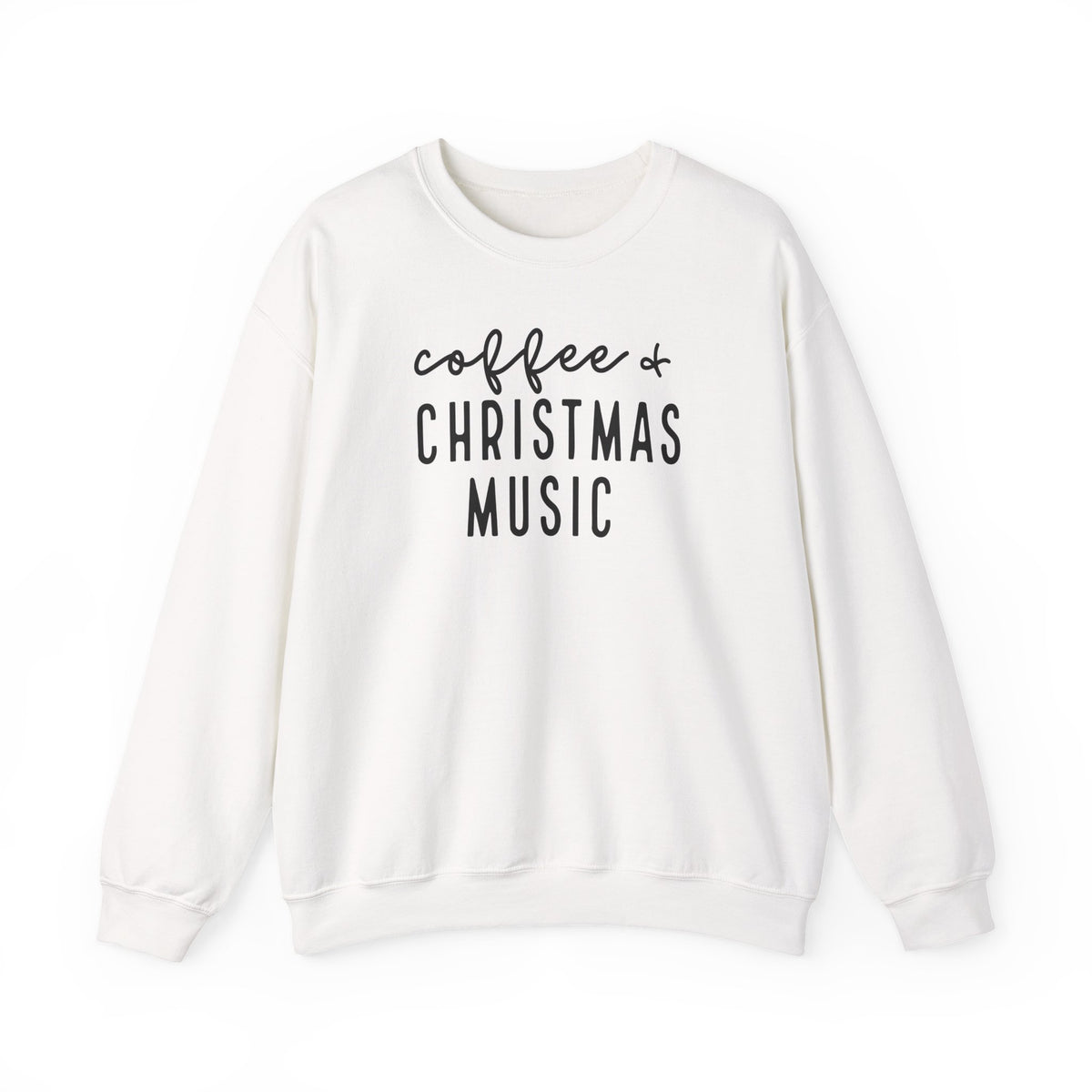 Coffee & Christmas Music Sweatshirt – Cozy Holiday Crewneck for Coffee Lovers