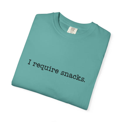 I Require Snacks Comfort Colors® Tee – Funny Minimalist Graphic T-Shirt