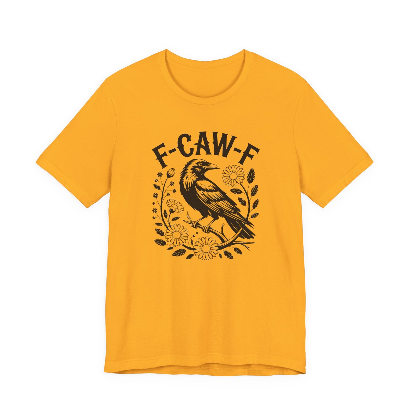 F-CAW-F Raven Floral Graphic Tee | Funny Raven Shirt | Dark Humor Graphic Tee | Unisex Soft Cotton Tee | Sarcastic Shirt Gift