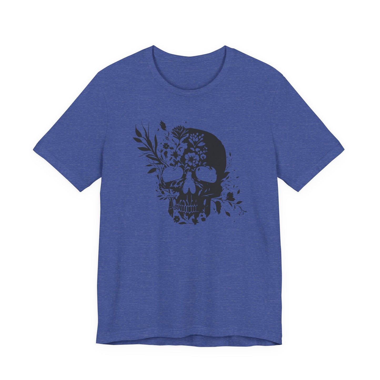 Floral Skull Graphic T-Shirt – Edgy Aesthetic Statement Tee