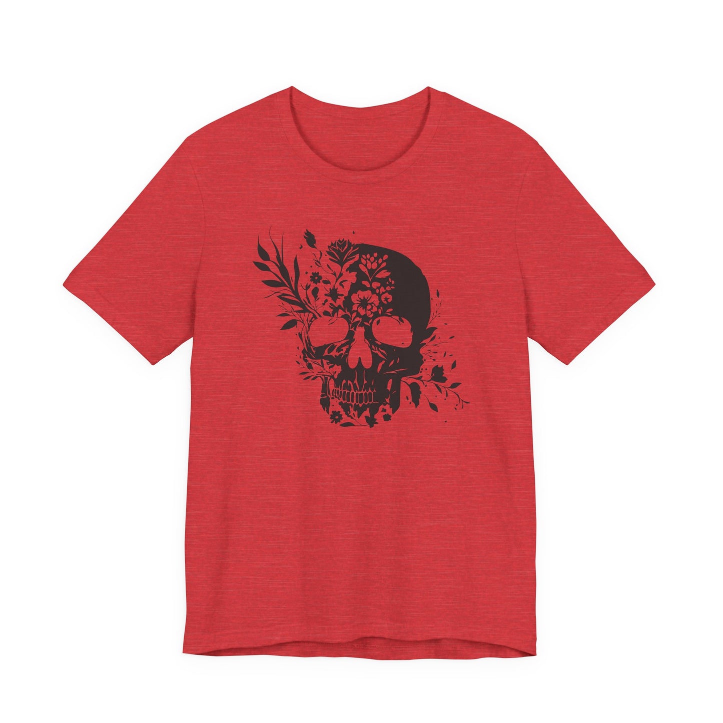 Floral Skull Graphic T-Shirt – Edgy Aesthetic Statement Tee