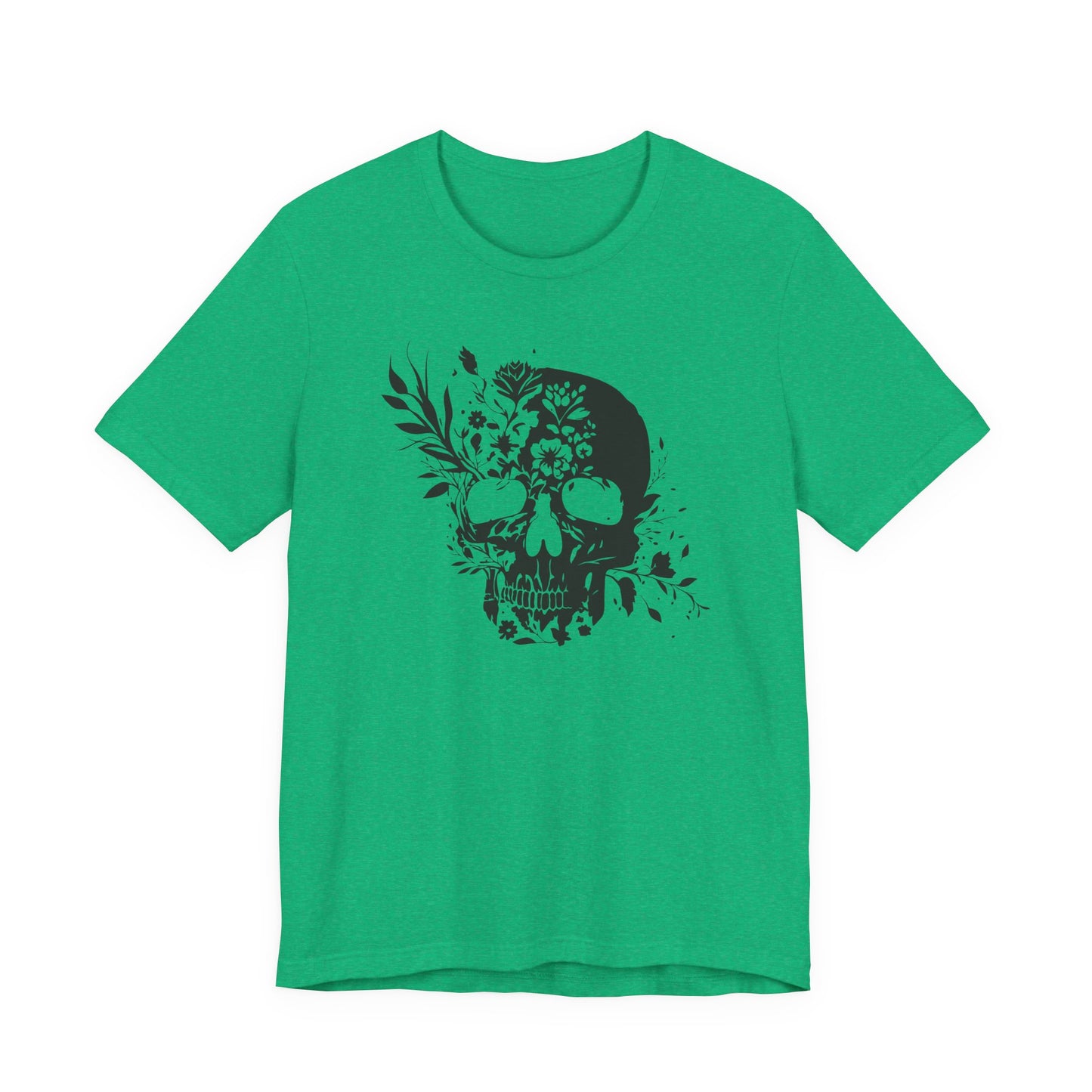 Floral Skull Graphic T-Shirt – Edgy Aesthetic Statement Tee