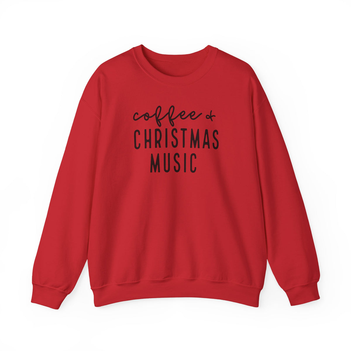 Coffee & Christmas Music Sweatshirt – Cozy Holiday Crewneck for Coffee Lovers