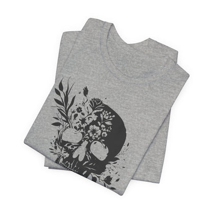 Floral Skull Graphic T-Shirt – Edgy Aesthetic Statement Tee