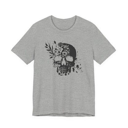 Floral Skull Graphic T-Shirt – Edgy Aesthetic Statement Tee