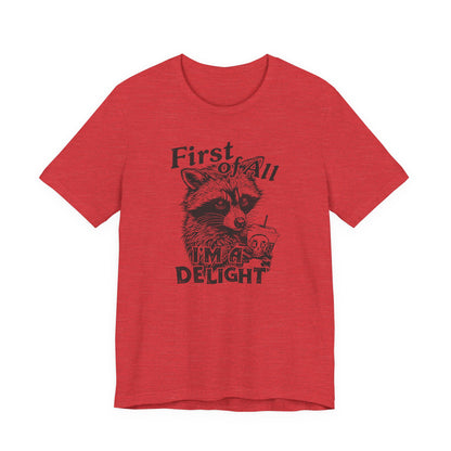 I’m a Delight Raccoon Graphic T-Shirt – Funny Sarcastic Statement Tee