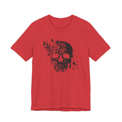 Floral Skull Graphic T-Shirt – Edgy Aesthetic Statement Tee