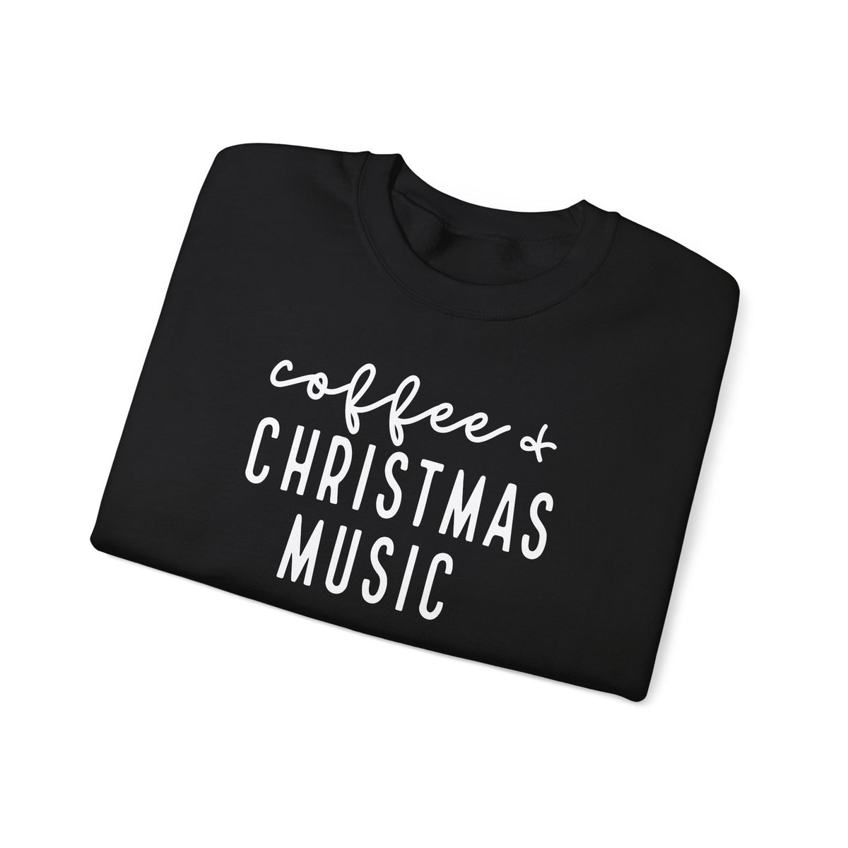 Coffee & Christmas Music Sweatshirt – Cozy Holiday Crewneck for Coffee Lovers