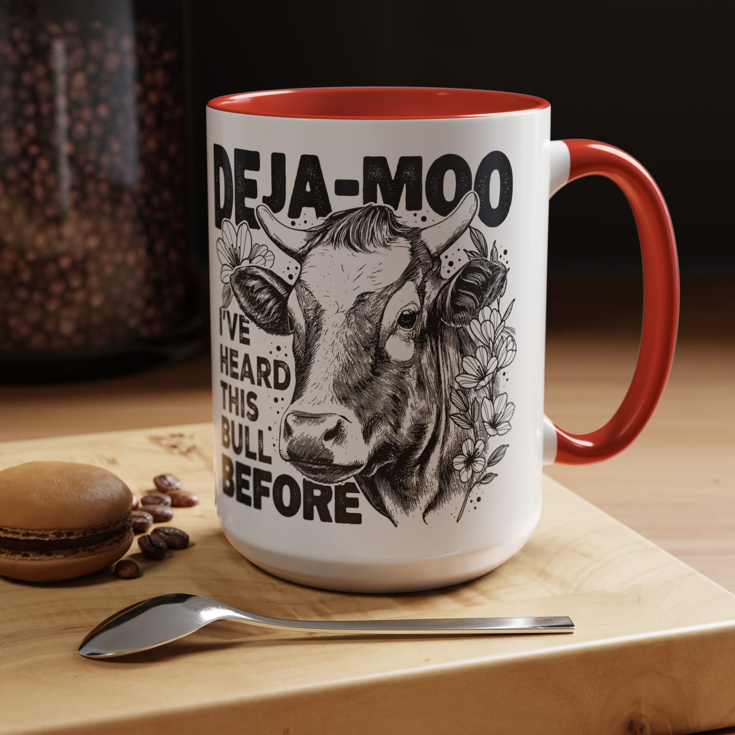 Deja Moo Funny Mug | Snarky Cow Pun Coffee Cup | Clever Sarcastic Gift
