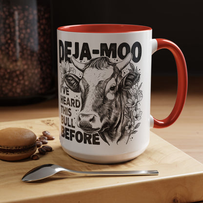 Deja Moo Funny Mug | Snarky Cow Pun Coffee Cup | Clever Sarcastic Gift
