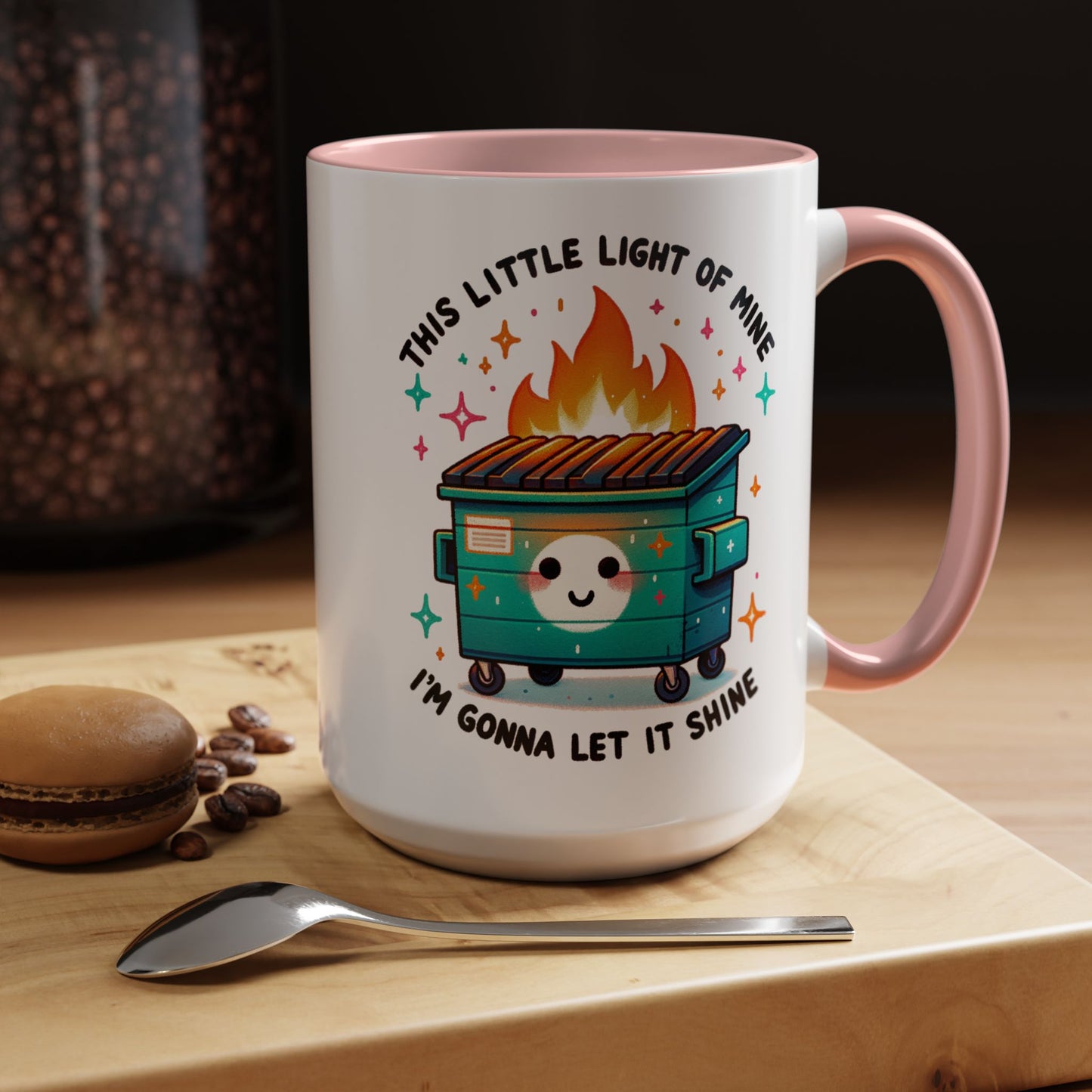 Dumpster Fire Coffee Mug | Snarky Sarcastic Coffee Cup | Funny Chaos Humor Gift