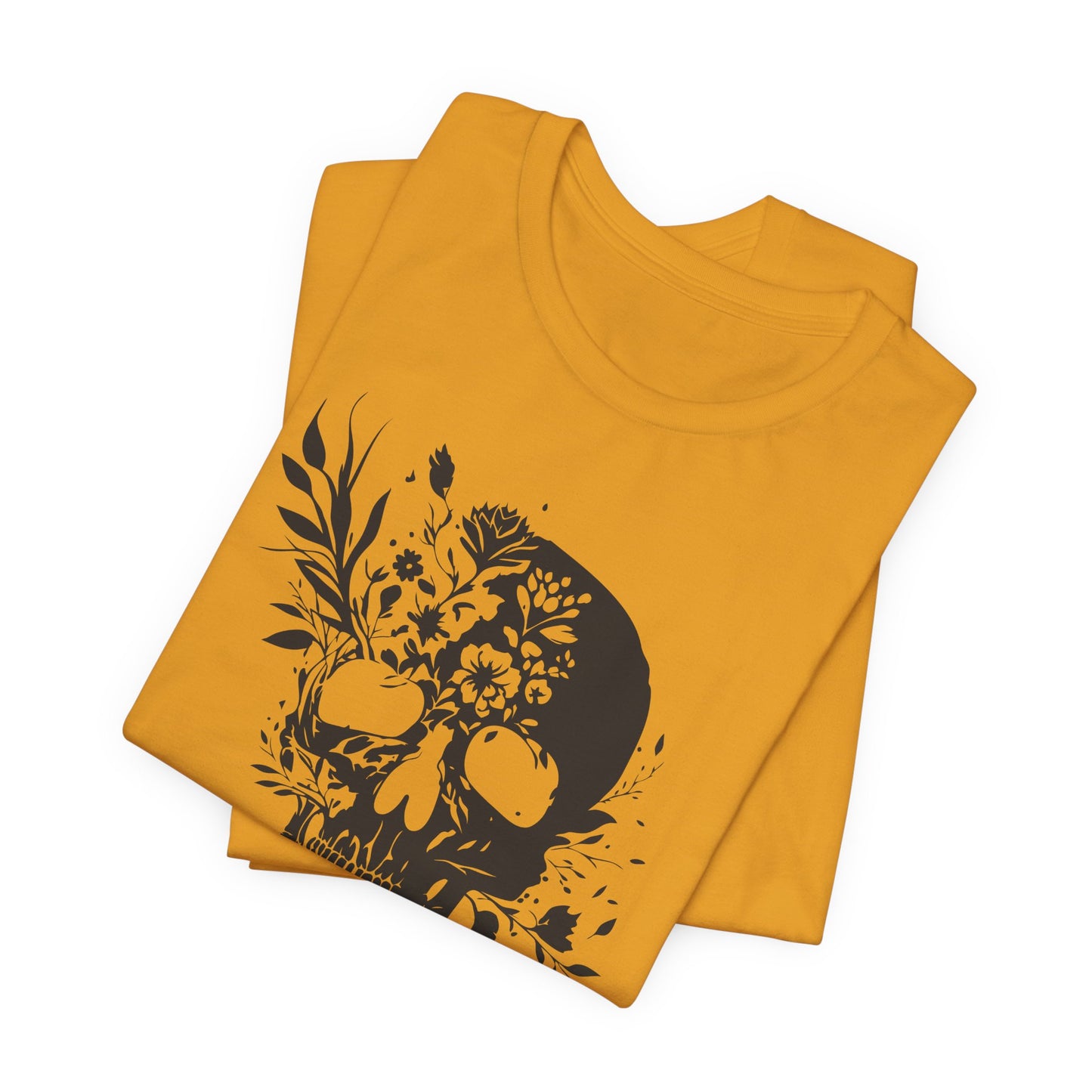 Floral Skull Graphic T-Shirt – Edgy Aesthetic Statement Tee
