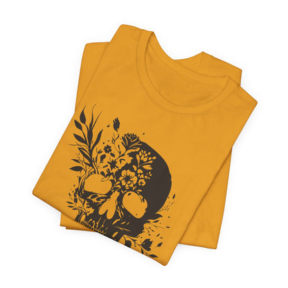 Floral Skull Graphic T-Shirt – Edgy Aesthetic Statement Tee