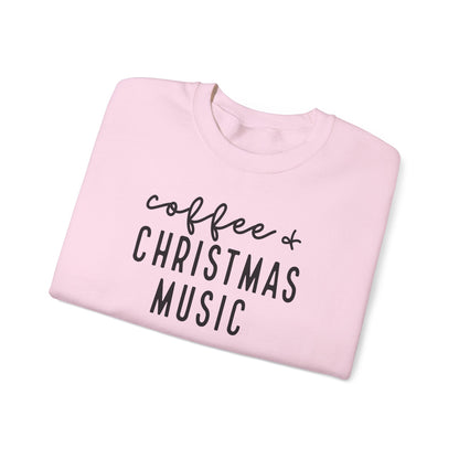 Coffee & Christmas Music Sweatshirt – Cozy Holiday Crewneck for Coffee Lovers