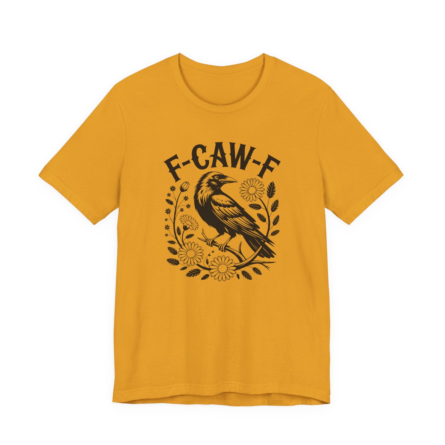 F-CAW-F Raven Floral Graphic Tee | Funny Raven Shirt | Dark Humor Graphic Tee | Unisex Soft Cotton Tee | Sarcastic Shirt Gift