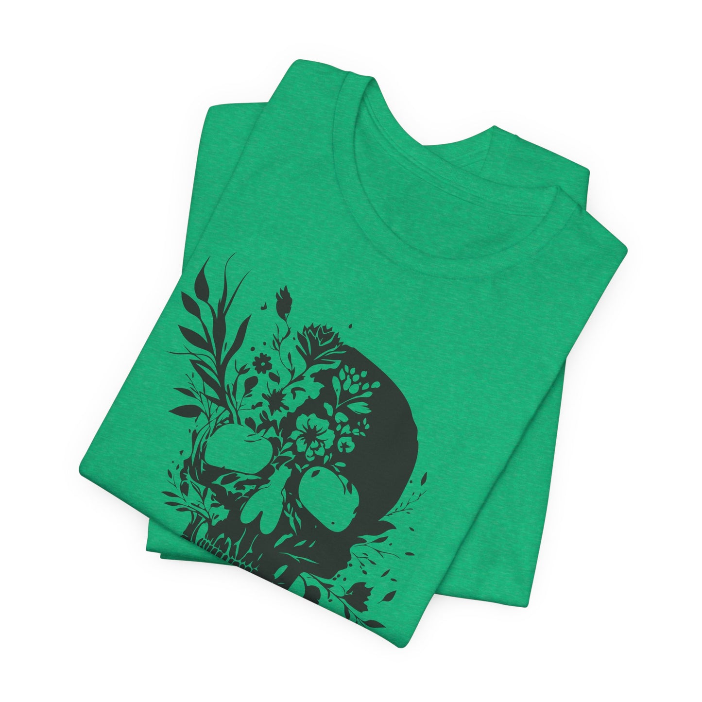 Floral Skull Graphic T-Shirt – Edgy Aesthetic Statement Tee