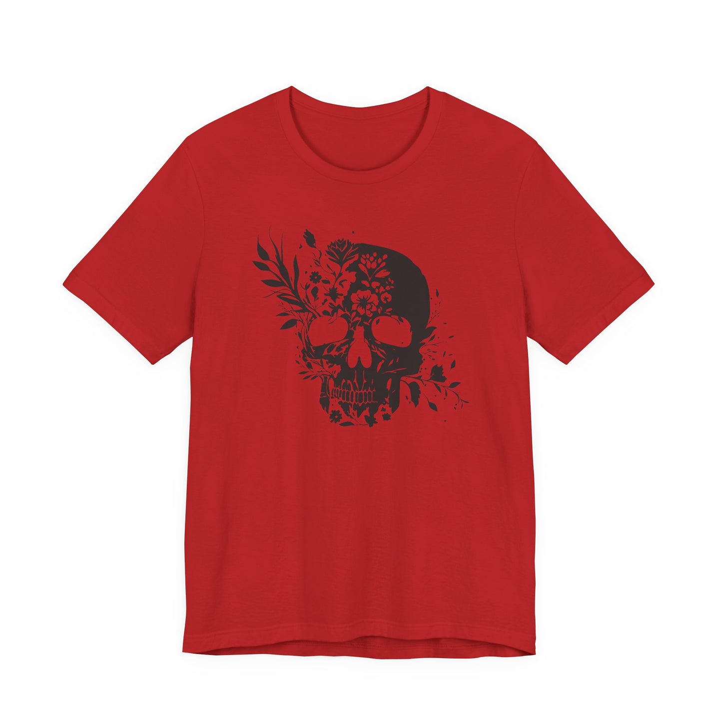 Floral Skull Graphic T-Shirt – Edgy Aesthetic Statement Tee