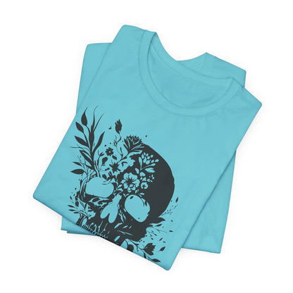 Floral Skull Graphic T-Shirt – Edgy Aesthetic Statement Tee