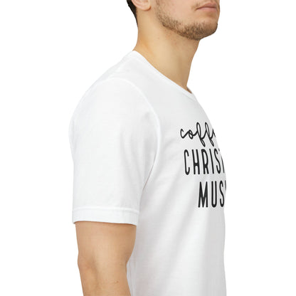 Coffee & Christmas Music Tee – Cute Holiday Graphic T-Shirt for Coffee Lovers