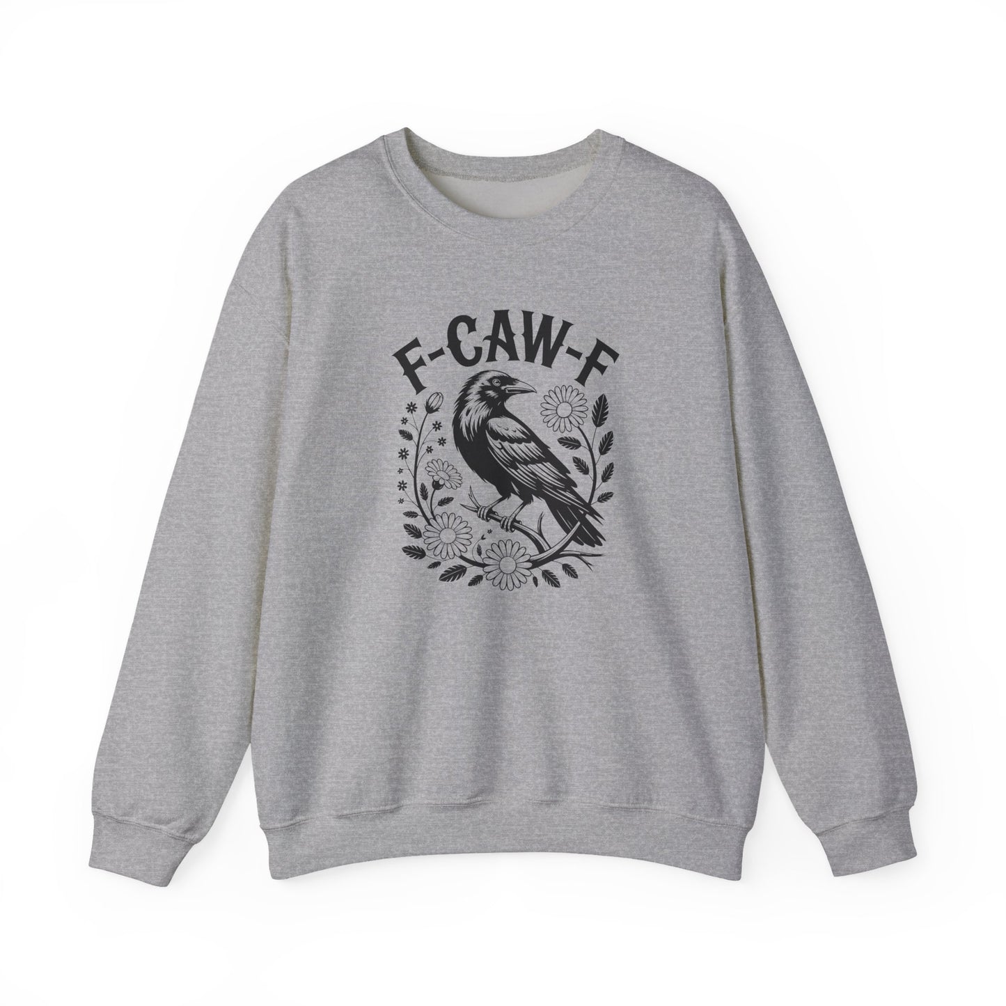 Funny Raven Floral Sweatshirt – Sarcastic Gothic Graphic Crewneck