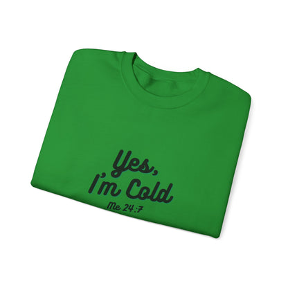 Yes I’m Cold Sweatshirt | Snarky Unisex Crewneck | Funny Introvert Winter Apparel