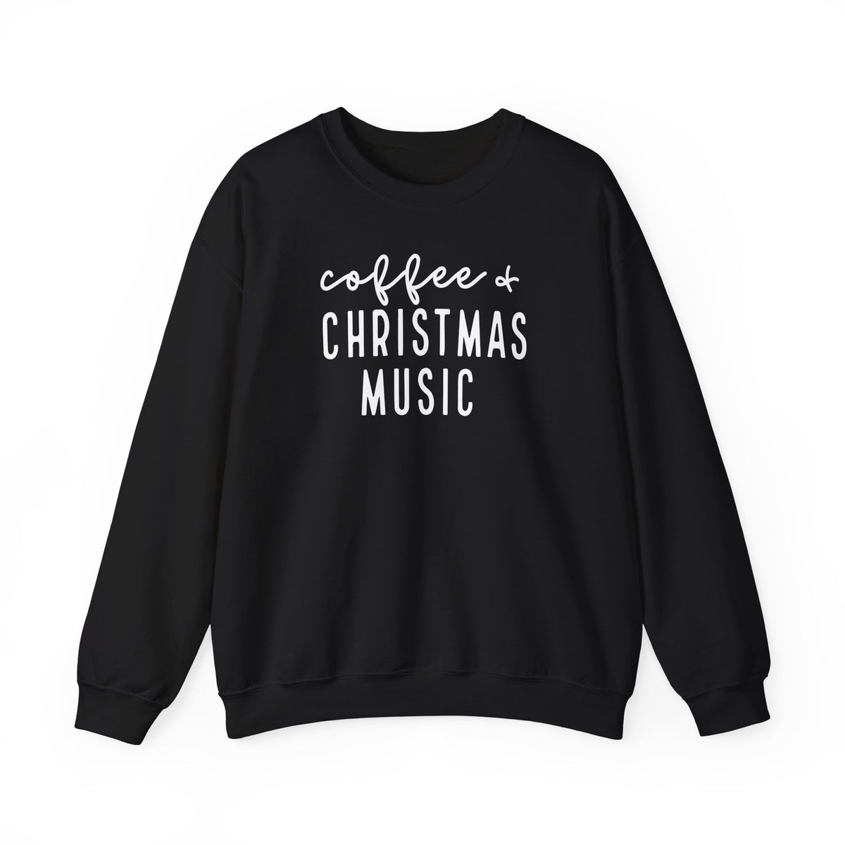 Coffee & Christmas Music Sweatshirt – Cozy Holiday Crewneck for Coffee Lovers
