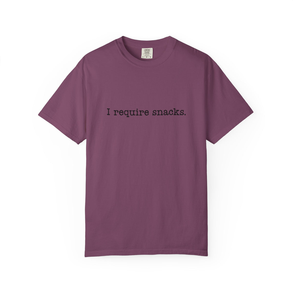 I Require Snacks Comfort Colors® Tee – Funny Minimalist Graphic T-Shirt