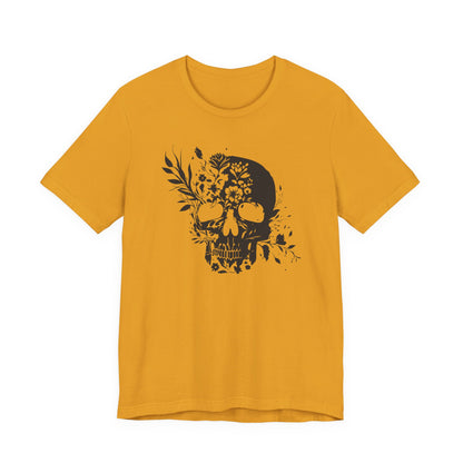 Floral Skull Graphic T-Shirt – Edgy Aesthetic Statement Tee