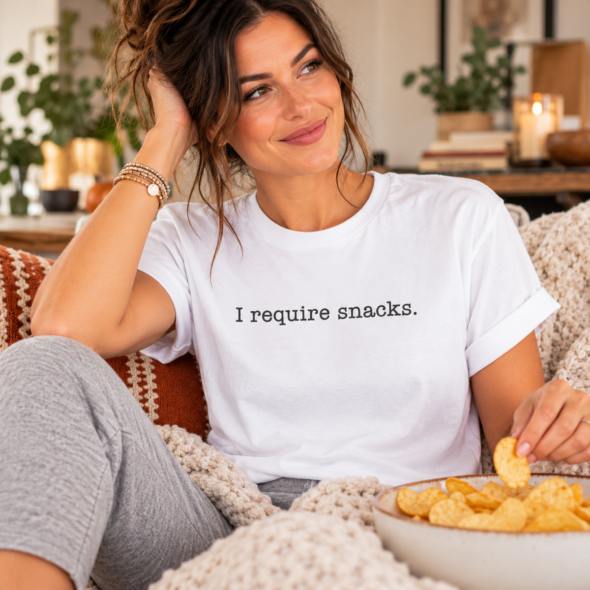 I Require Snacks Comfort Colors® Tee – Funny Minimalist Graphic T-Shirt