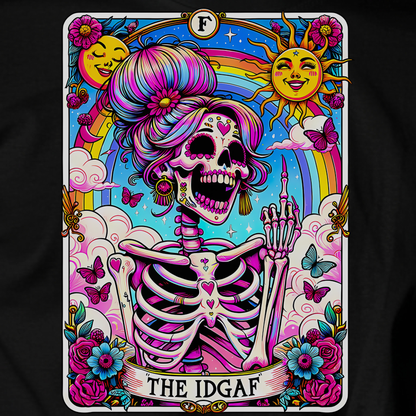 IDGAF Tarot Card Graphic T-Shirt – Funny Sarcastic Statement Tee