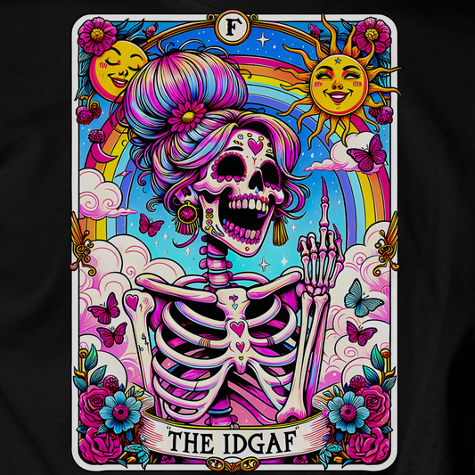 IDGAF Tarot Card Graphic T-Shirt – Funny Sarcastic Statement Tee