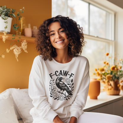 Funny Raven Floral Sweatshirt – Sarcastic Gothic Graphic Crewneck