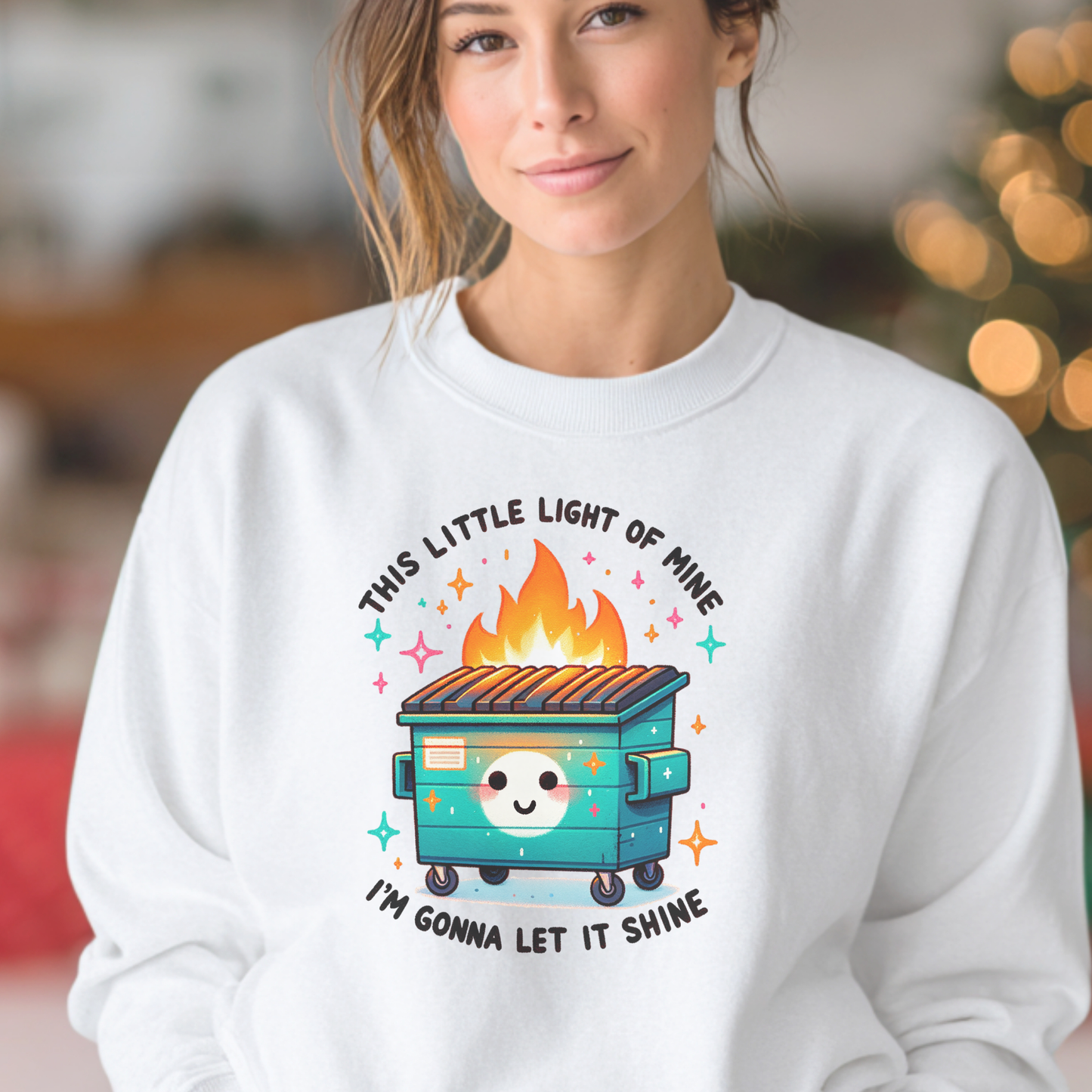 Dumpster Fire Sweatshirt | Snarky Unisex Crewneck | Funny Chaos Humor Apparel